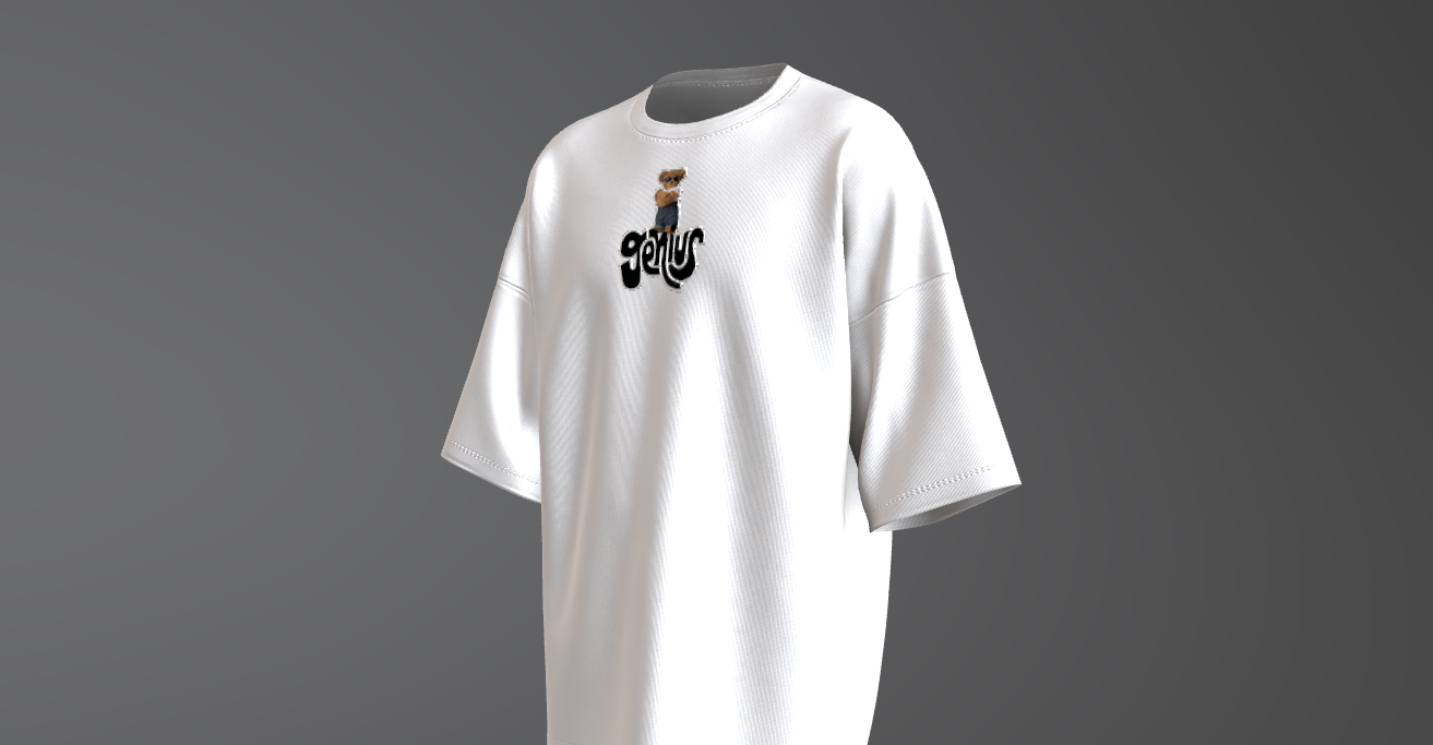 Embroidery Terry Oversized Tee